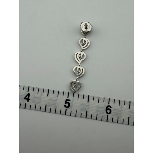 Tiffany & Co. Diamond Enchant Heart Drop Earrings Platinum 1.75" 10g RARE - Picture 8 of 8